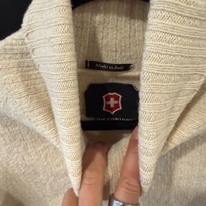 Victorinox Cream Cowl Neck Sweater